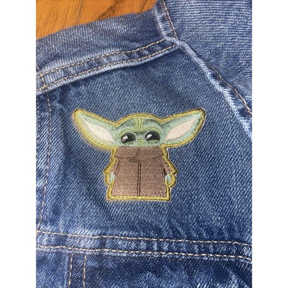 OLD NAVY DENIM JACKET YOUTH MEDIUM JEAN Star Wars Ben Three Wildflower Designs - Picture 4 of 9